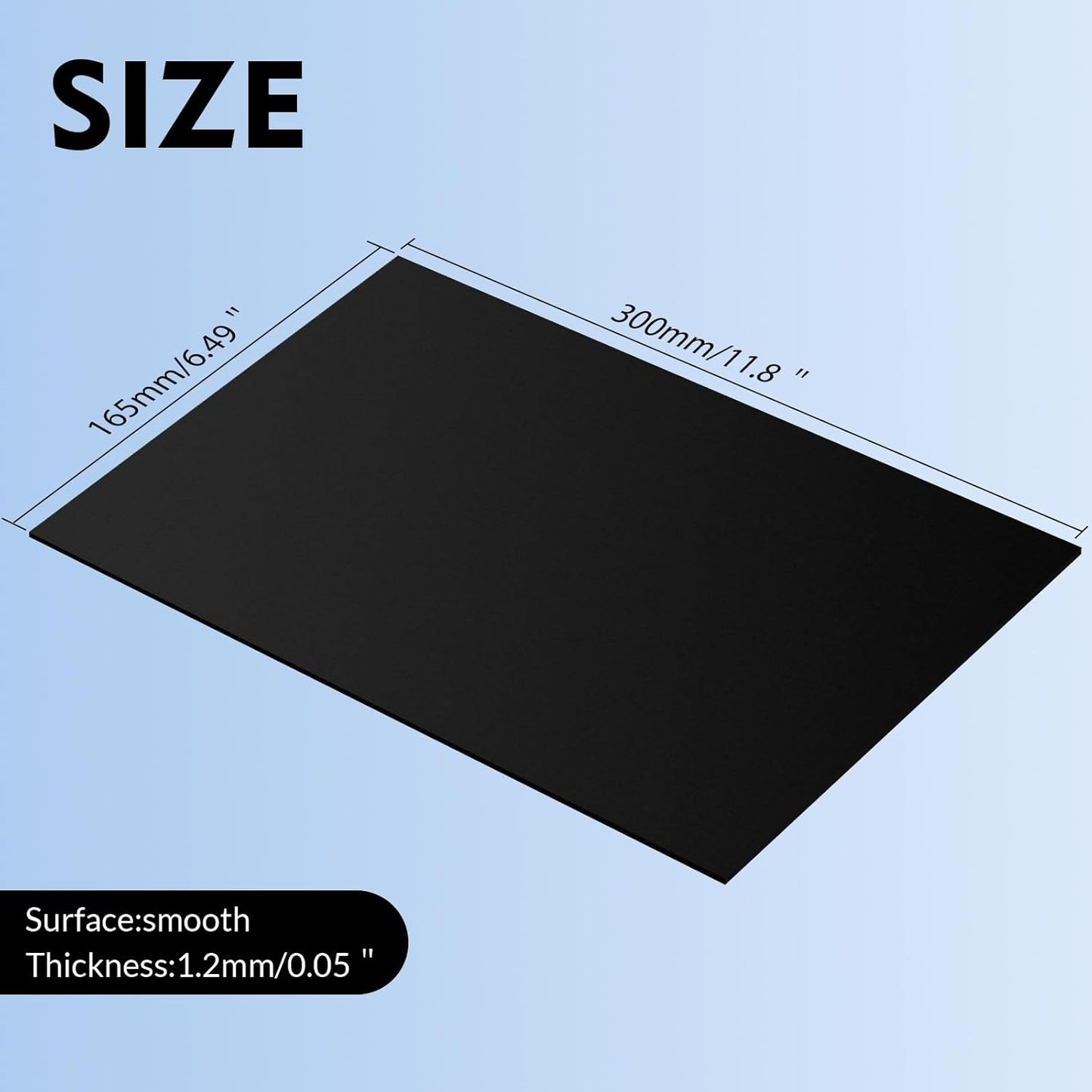 Laser Engraving Blank ABS Double Color Plastic Sheet, 11.8x6.49x0.05 inch Materials Double Color Plastic Sheet for Interior Signs, Badges, DIY Carving Pack of 12 (Black)