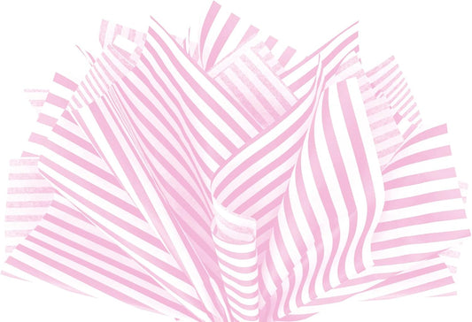 Flexicore Packaging Light Pink Pin Stripe Print Gift Wrap Tissue Paper Size: 15 Inch X 20 Inch | Count: 50 Sheets | Color: Light Pink Pin Stripe