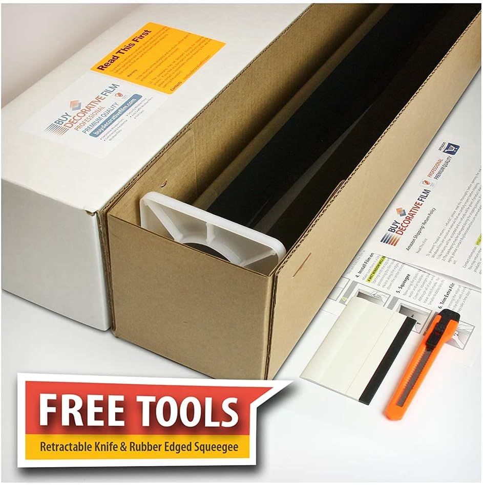 BDF EXNA20 Exterior Window Film Daytime Privacy and Heat Control Natural Black 20 (Dark) - 24in X 50ft