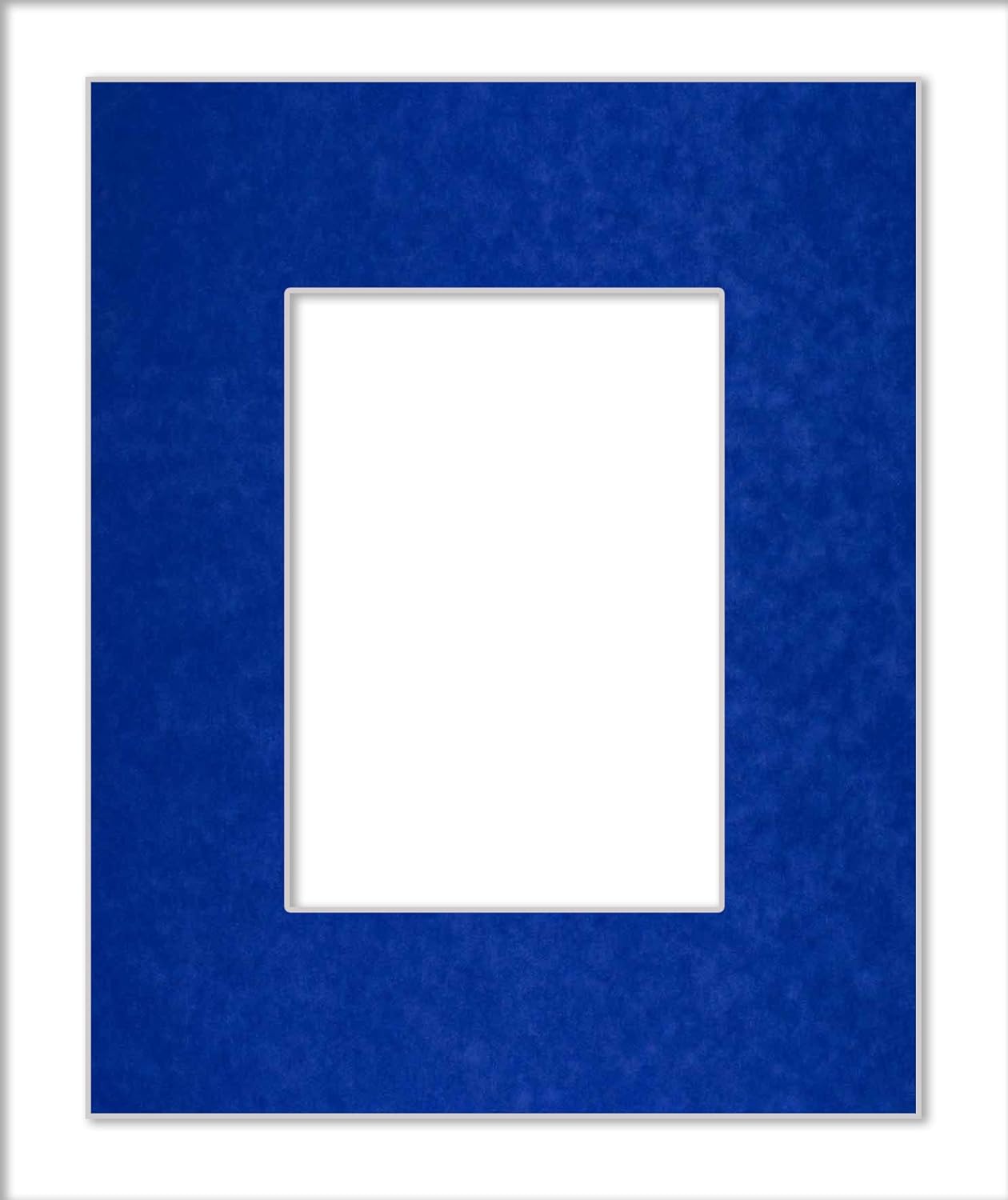 8x10 Mat Bevel Cut for 5.5x8.5 Photos - Acid Free Royal Blue Suede Precut Matboard With Backing Board and Crystal Clear, Self Seal Photo Mat Bag - For Pictures, Photos, Framing - 4-ply Thickness