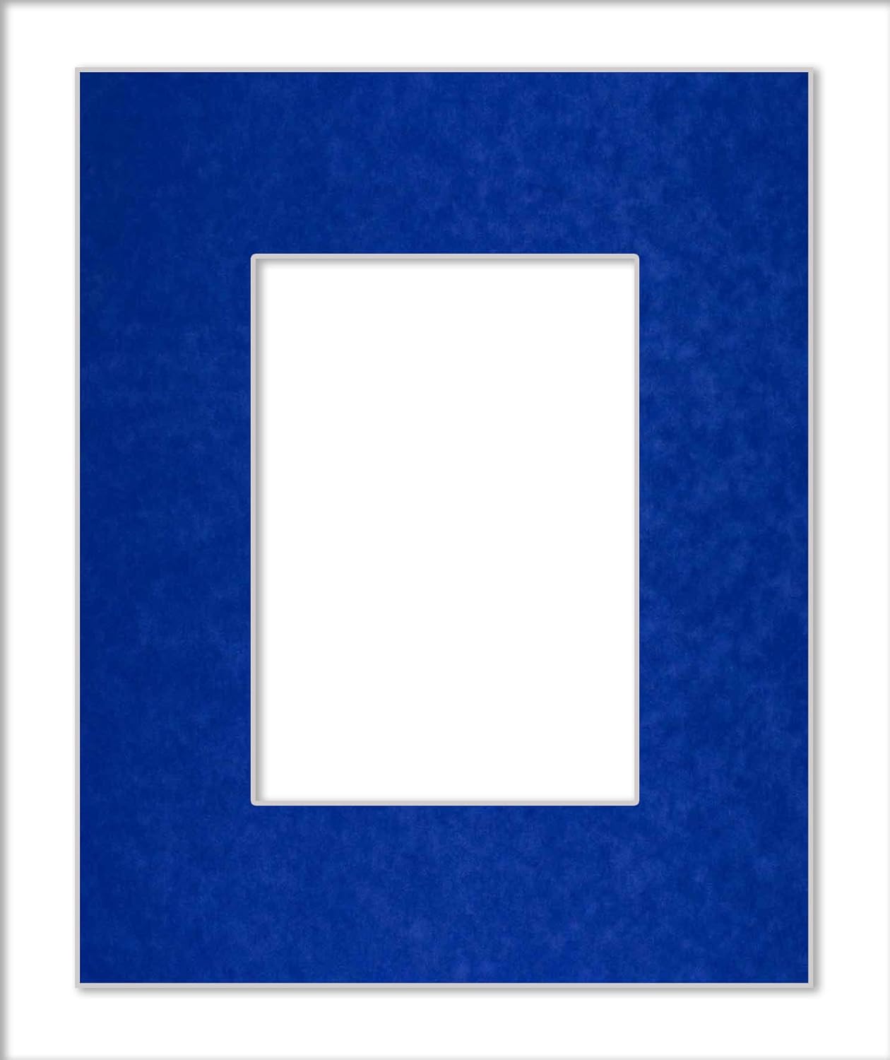 Pack of TEN 11x14 Mats Bevel Cut for 8.5x11 Photos - Acid Free Royal Blue Suede Precut Matboards For Pictures, Photos, Framing - 4-ply Thickness
