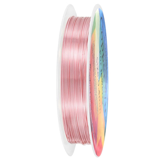 0.4 mm/26 Gauge Copper Wire for Jewelry Making, 30.2FT Copper Beading Craft Wire for Jewelry/Weaving/DIY Crafting/Planting, Color-Retaining [9.2M, Rose Gold]