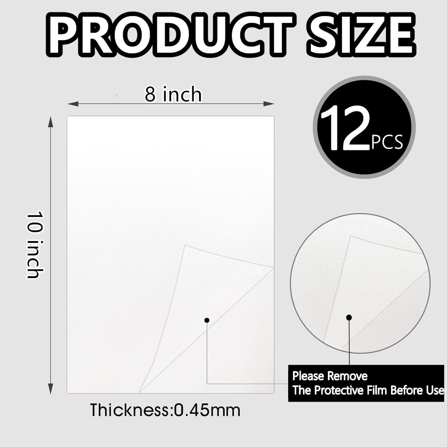 12pcs Sublimation Metal Photo Blanks 8x10 Inch - Make Your Permanent Photo Posters Signs, Sublimation Aluminum Blank for Crafters Small Businesses DIY Enthusiasts (Thickness 0.45mm)