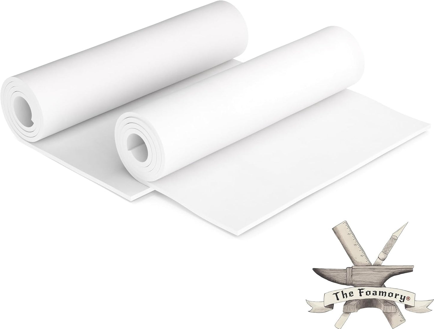 2-Pack Shape Retention EVA Cosplay Foam - 4mm Thick (White) 14x39 inch High Density EVA Craft Foam Sheets - Premium 85 kg/m3 Heat Shape Material for DIY, Comic, Con or Halloween Costumes - The Foamory