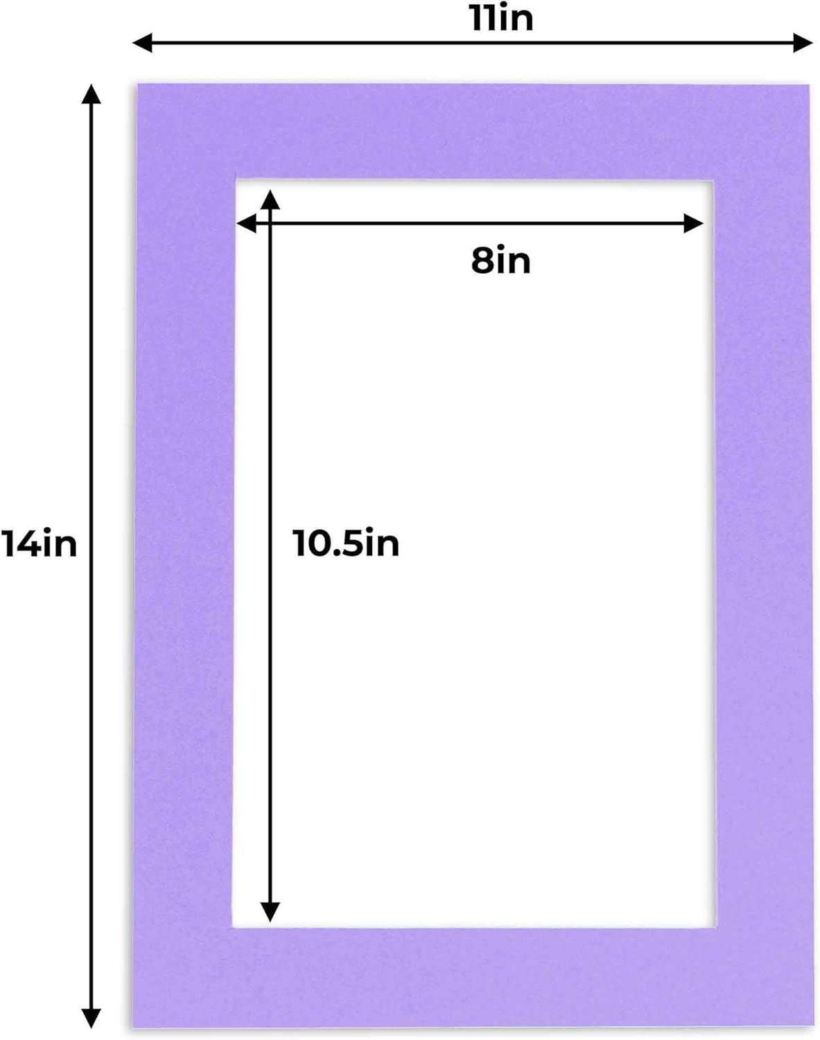 11x14 Mat for 8.5x11 Photo - Precut Light Purple Picture Matboard for Frames Measuring 11 x 14 Inches - Bevel Cut Matte to Display Art Measuring 8.5 x 11 Inches - Acid Free Pack of 100 MATS