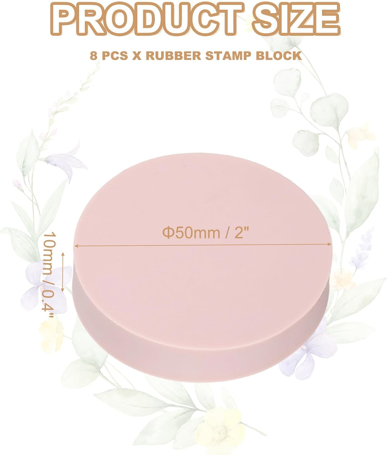 PATIKIL 8Pcs 2" Rubber Carving Blocks, Soft Linoleum Art Carving Block Round Crafts Stamp Making for Printmaking Stamps Carving Supplies, Pink