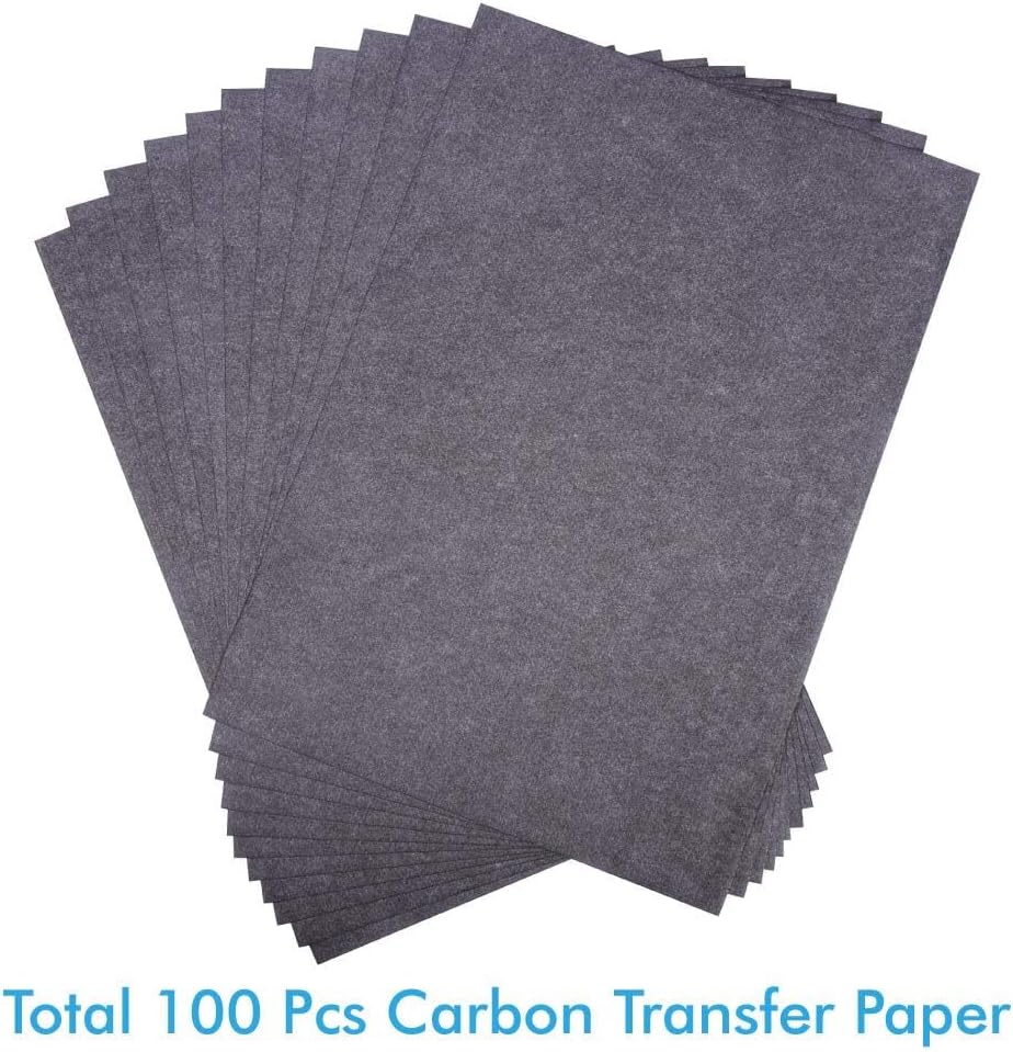 Selizo 100 Sheets Black Carbon Transfer Tracing Paper for Wood, Paper, Canvas and Other Art Surfaces (9 x 13 Inches)