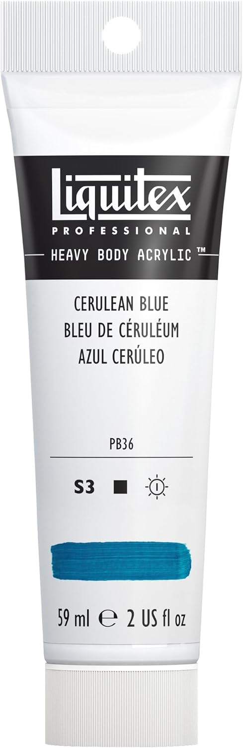 Liquitex Professional Heavy Body Acrylic Paint, 2-oz (59ml) Tube, Cerulean Blue