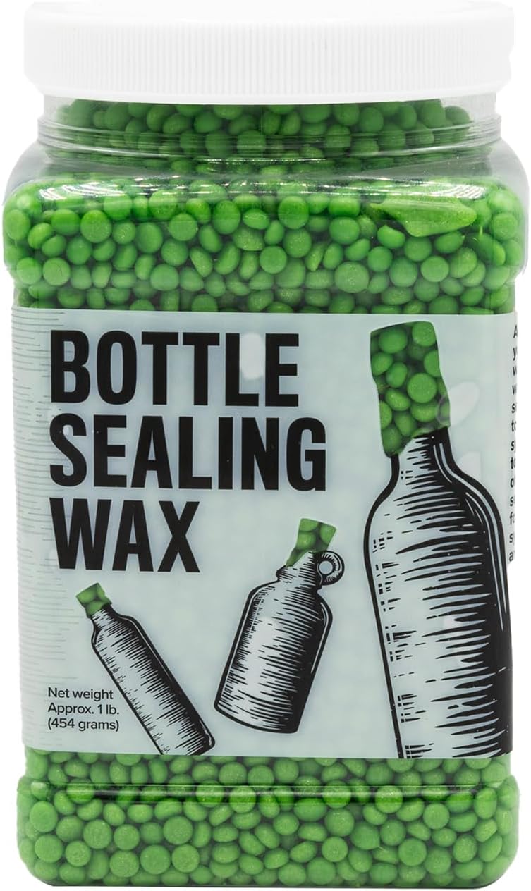 Blended Waxes, Inc. Bottle Sealing Wax, Pastille Wax Seal Beads For Wine, Beer, and Liquor Bottle Sealing, Seals Between 25-30 Bottles, 1 lb, Lime Green