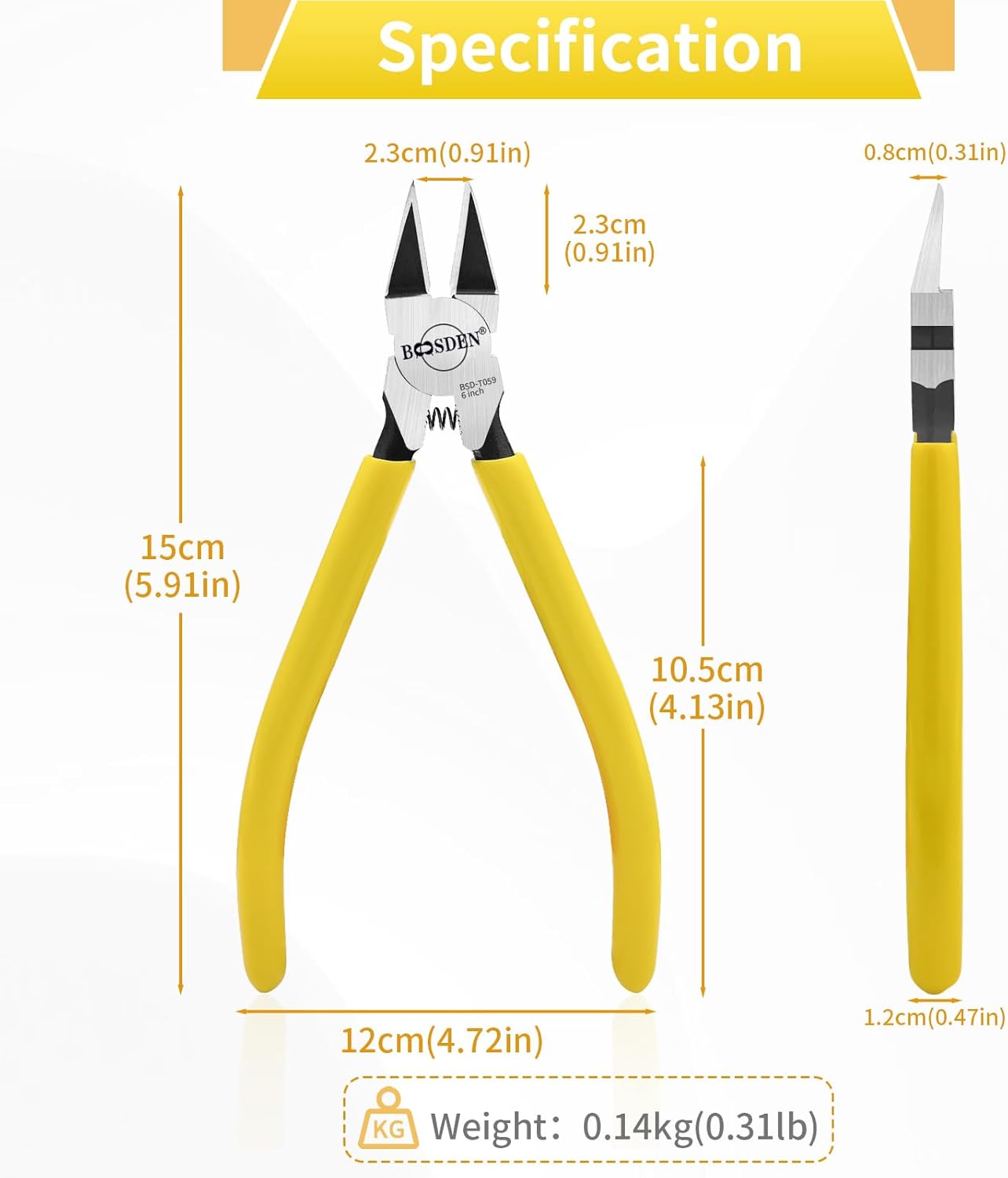 BOOSDEN Wire Cutters 10 PACK, 6 inch Wire Clippers, Dikes Side Cutter Nippers, Diagonal Cutting Pliers, Spring Loaded Flush Cut Pliers for Plastics, Crafts, Zip Tie, Floral