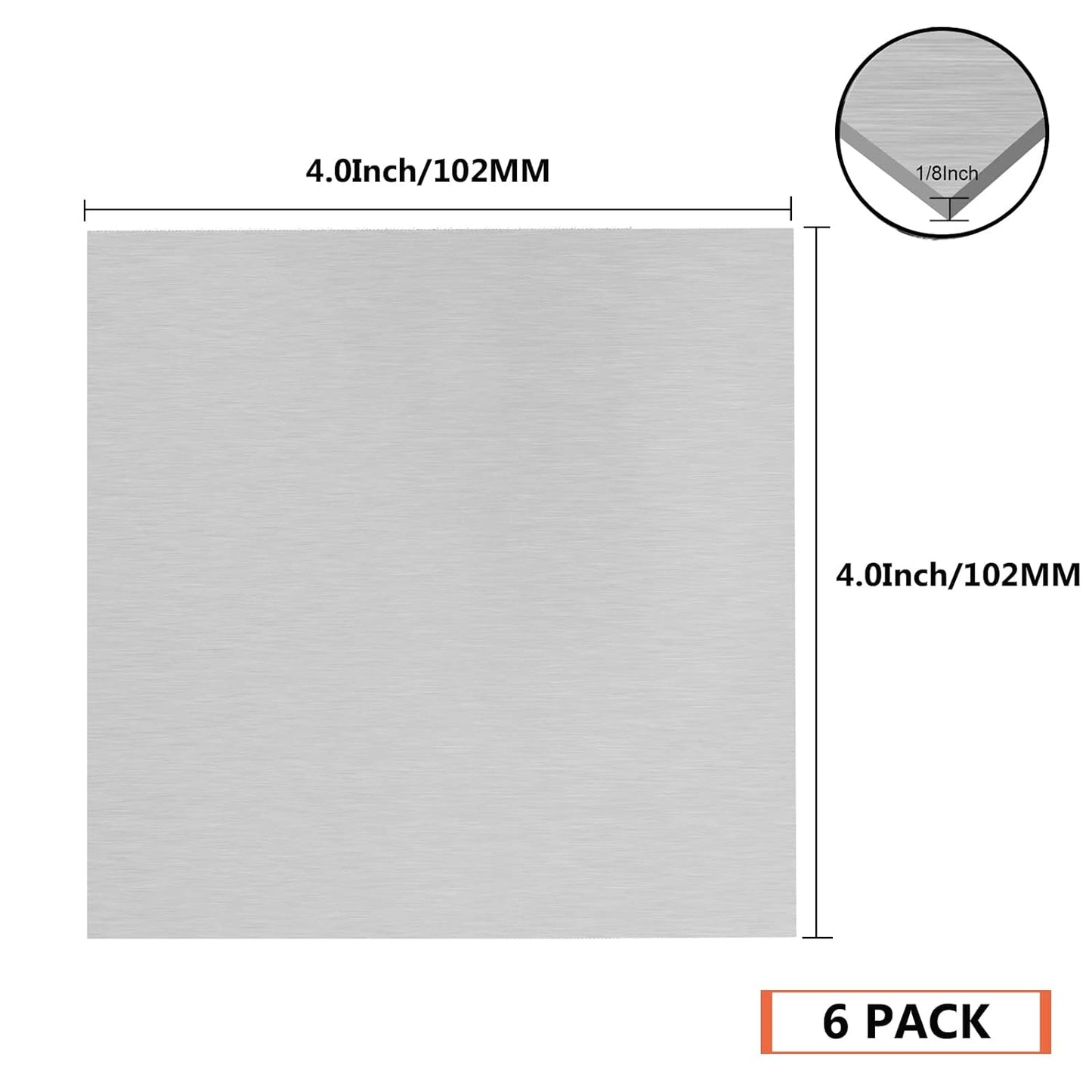 Welding Kit - 6Pack 6061 T651 Aluminum Sheet Metal 4" X 4" X 0.125Inch Flat Plain 3MM Aluminum Plate Weld Practice kit for MIG, TIG, Stick, Arc, Gas and Brazing, Welding Practice Kit for Beginners