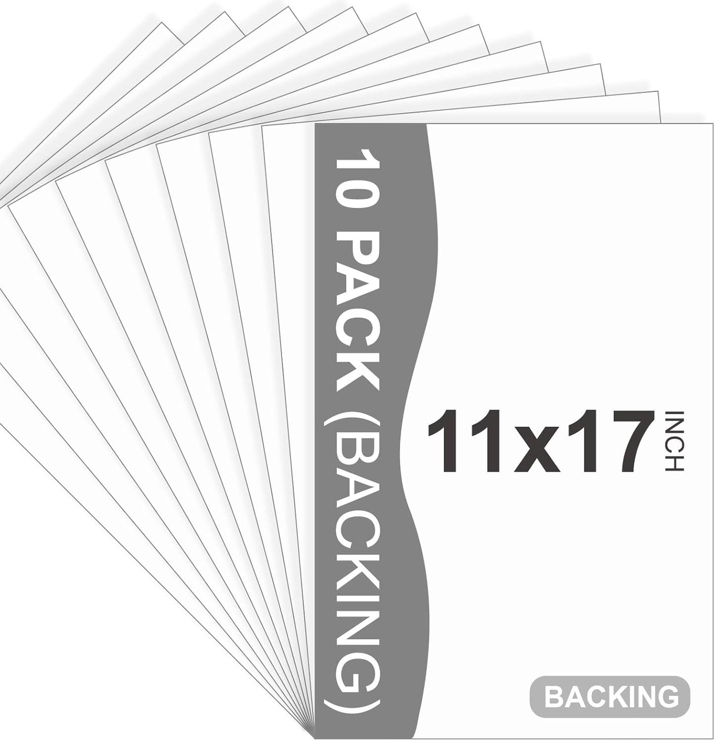 Somime 10 Pack Backing Boards, 11x17 Uncut White Mats Matboards, Acid-Free Backerboards for Art Prints, Ideal for Photos, Pictures, Prints, and Frames