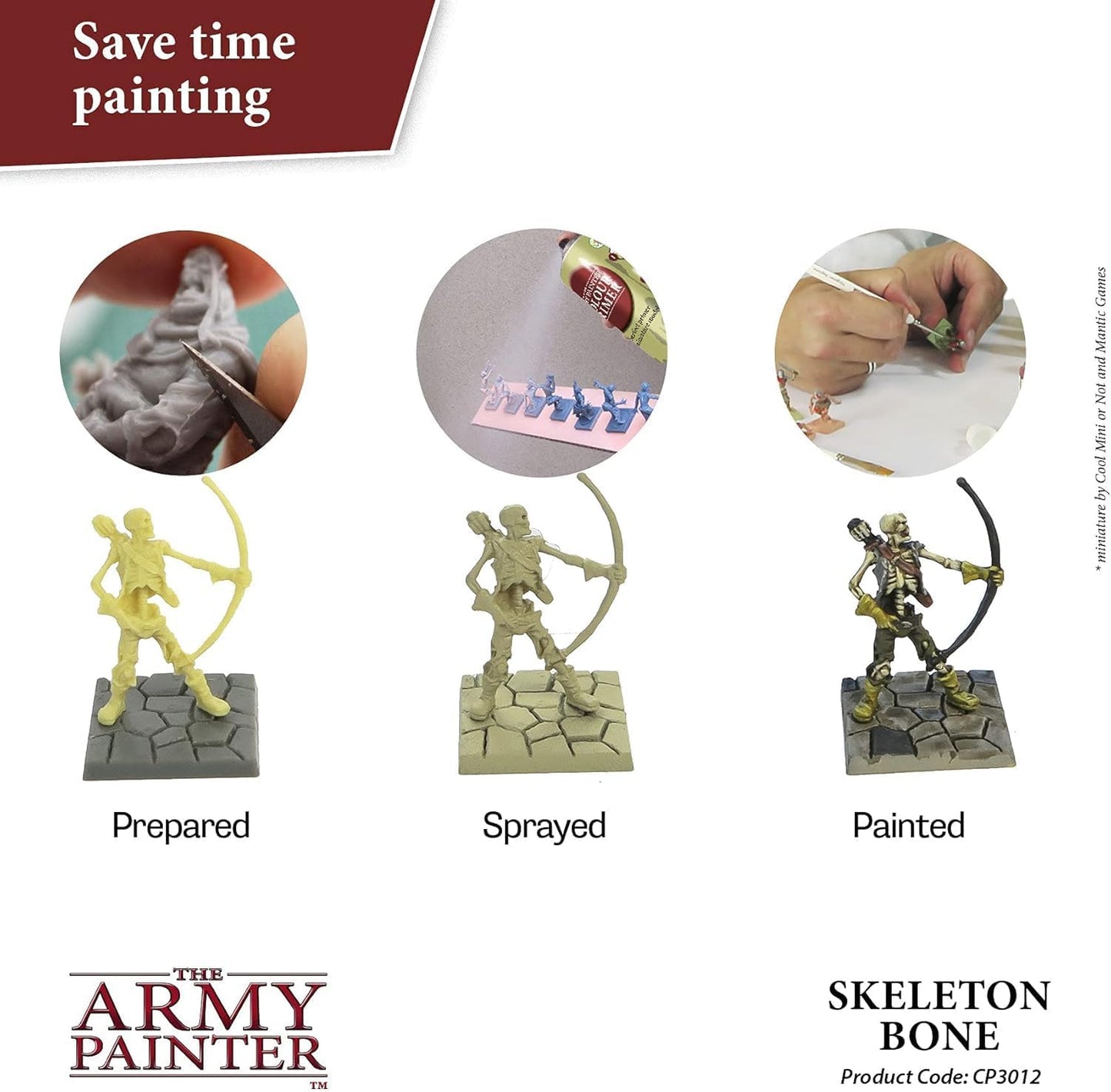 The Army Painter Color Primer Spray Paint, Skeleton Bone, 400ml, 13.5oz - Acrylic Spray Undercoat for Miniature Painting - Spray Primer for Plastic Miniatures