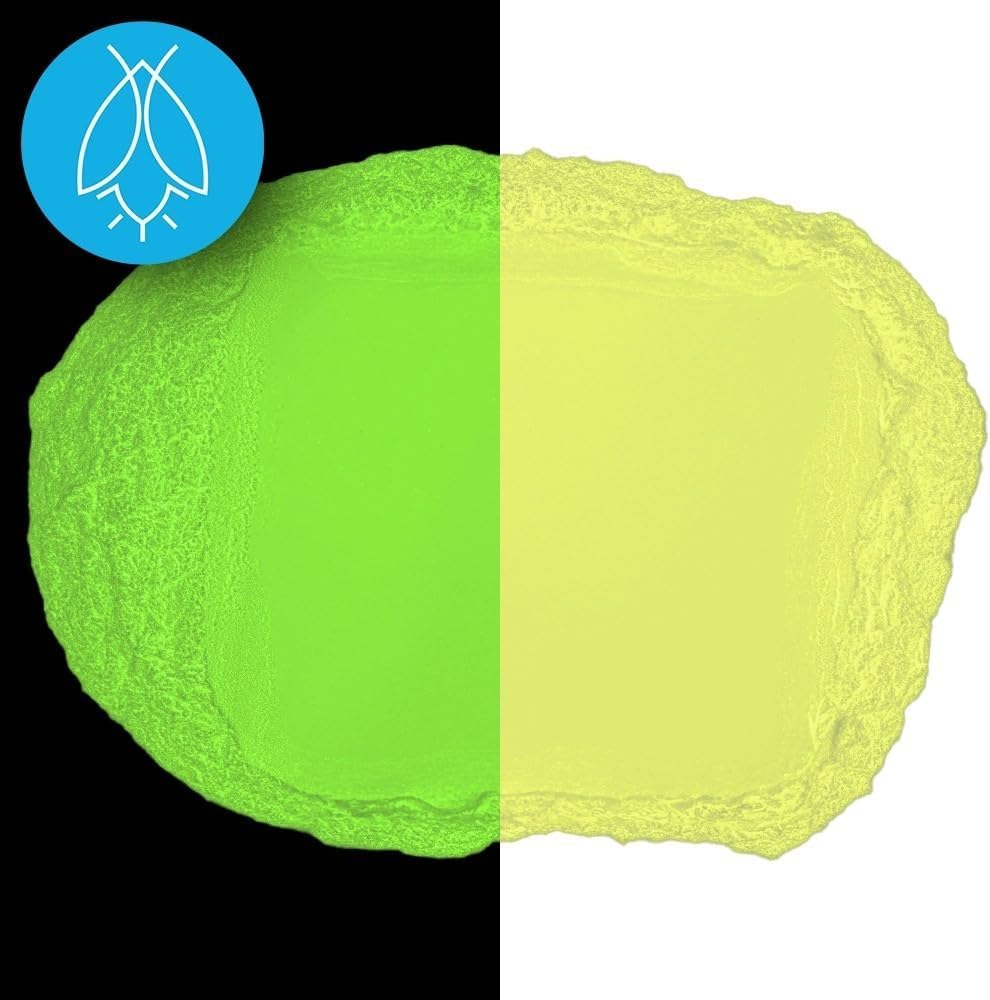 Glow in The Dark Pigment Powder - Neutral and Fluorescent Color for Art Painting, Fine Art, Nail Art Paint, and DIY Crafts - Long Lasting, 10+ Color Options - Fluorescent Yellow - 120 Grams