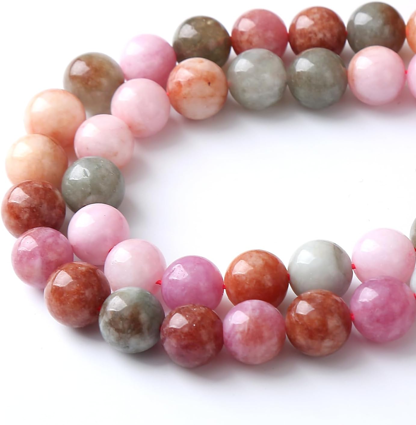 45pcs 8mm Natural Alashan Rainbow Agate Stone Beads for Jewelry Making DIY Bracelet Necklace Accessories 15" Energy Healing Power Stone Beads(8mm, Alashan Rainbow Agate)