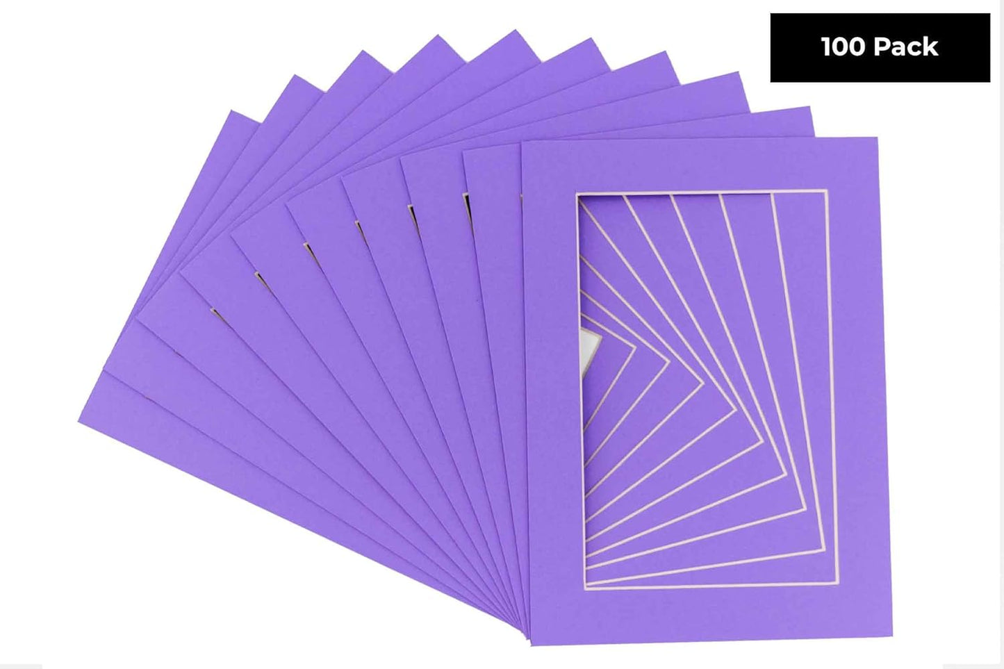 6x8 Mat for 8x10 Frame - Precut Mat Board Acid-Free Show Kit with Backing Board, and Clear Bags Light Purple 6x8 Photo Matte Made to Fit a 8x10 Picture Frame Matboard for Framing, Pack of 100 Mats