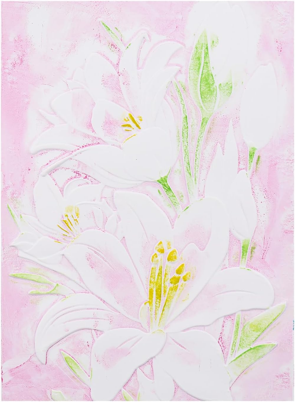 BAOFALI 3D Embossing Folder for Card Making,Lily Flowers Clear Plastic Texture Fades Embossing Folder Template for Scrapbooking and Other Paper Craft Album Stamps DIY Decoration 6.3" L x 4.5" W