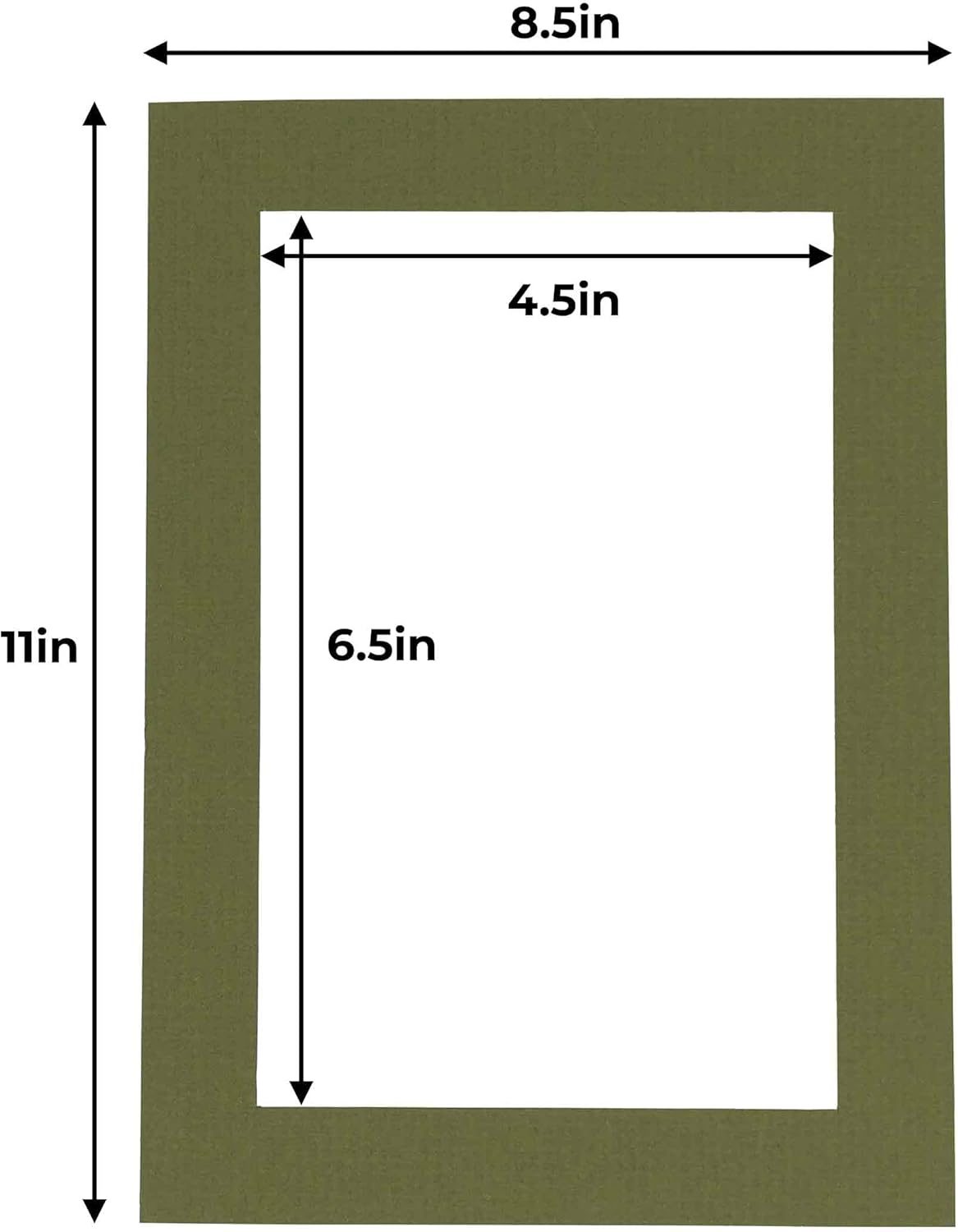 5x7 Mat for 8.5x11 Frame - Precut Mat Board Acid-Free Show Kit with Backing Board, and Clear Bags Dill Green 5x7 Photo Matte Made to Fit a 8.5x11 Picture Frame Matboard for Framing, Pack of 25 Mats