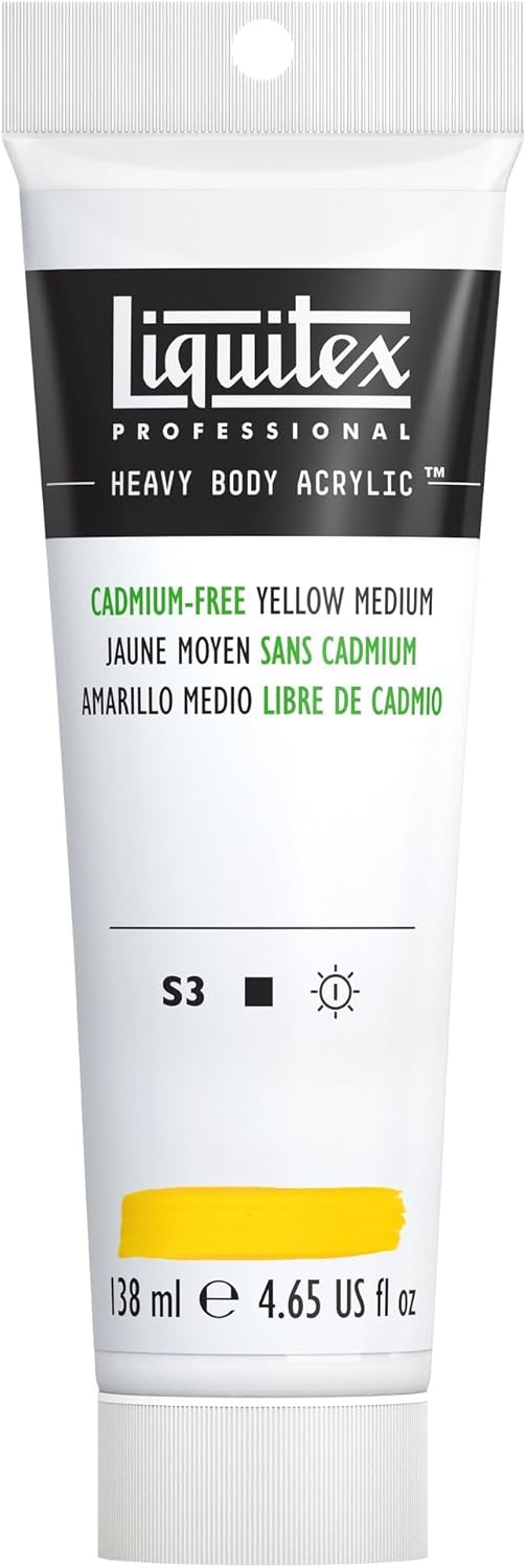 Liquitex Professional Heavy Body Acrylic Paint, 4.65-oz (138ml) Tube, Cadmium Free Yellow Medium