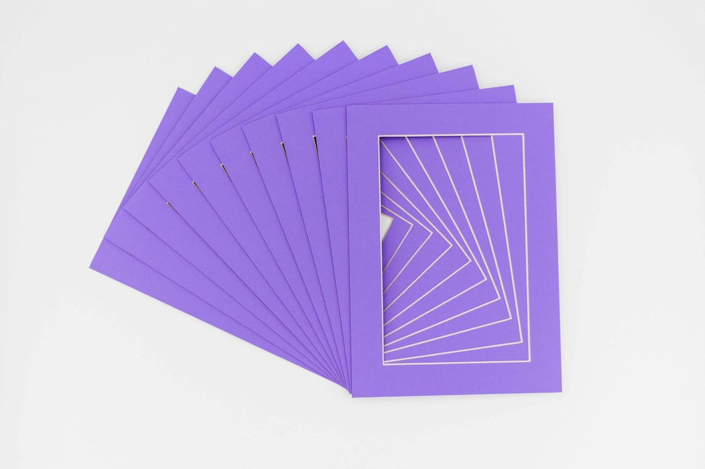 5x7 Mat for 8.5x11 Frame - Precut Mat Board Acid-Free Show Kit with Backing Board, and Clear Bags Light Purple 5x7 Photo Matte Made to Fit a 8.5x11 Picture Frame Matboard for Framing, Pack of 100 Mats