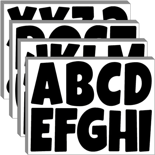 Bemeol Letter Stickers 351 Pieces 4 Inch Bulletin Board Letters Alphabet Cutout Letter for Bulletin Board Display Home Classroom School Decor(Black)