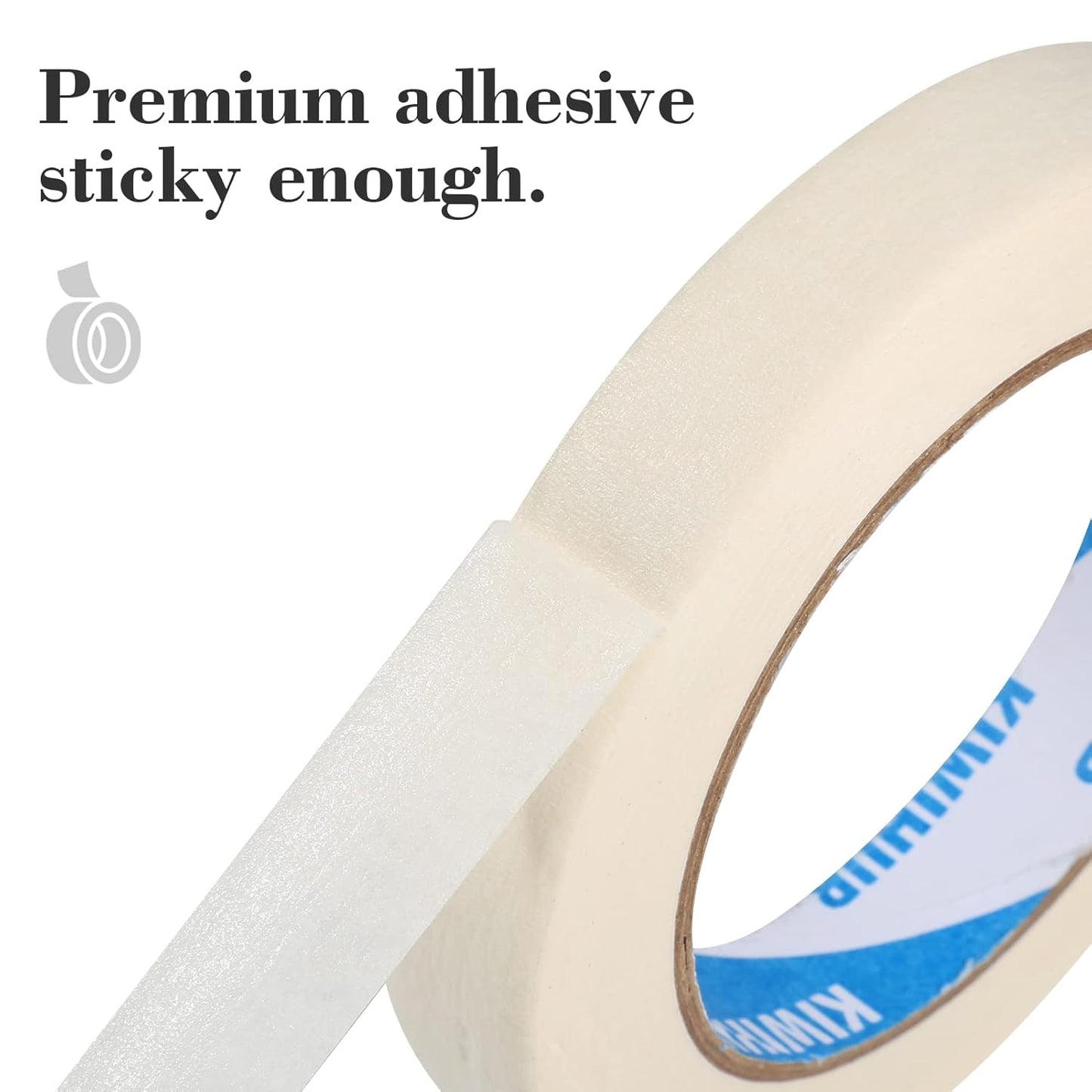 Beige White Painters Tape,1 inch x 60 Yards - Medium Adhesive White Masking Tape for Painting,Labeling,DIY Crafting, Decoration and School Projects