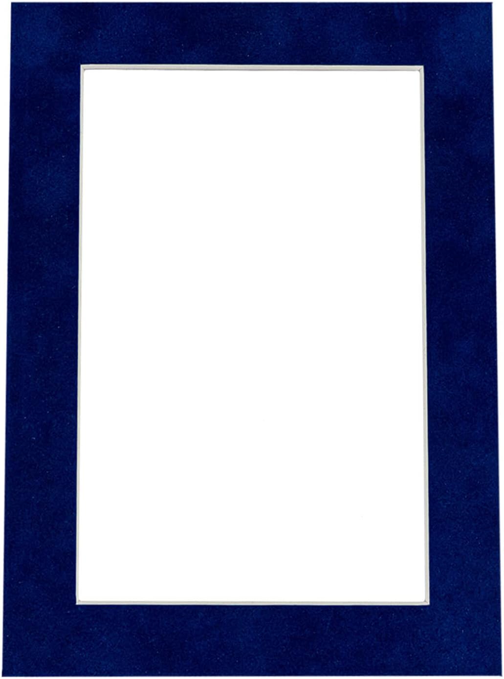8x10 Mat Bevel Cut for 5x8 Photos - Acid Free Brooke Blue Suede Precut Matboard - For Pictures, Photos, Framing - 4-ply Thickness