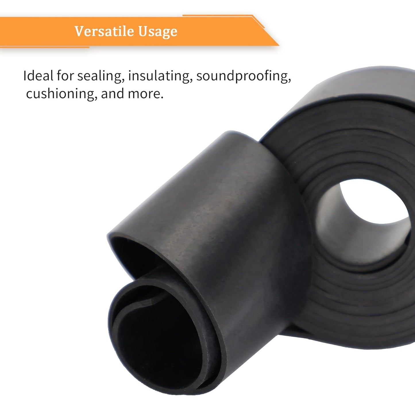 DOBTIM Thin Solid Neoprene Rubber Strips 1/16 (.062)" Thick X 2" Wide X 110" Long, Rubber Sheets, Rolls & Strips Use for Gaskets, Sealing, Bumpers, Protection, Abrasion, Flooring