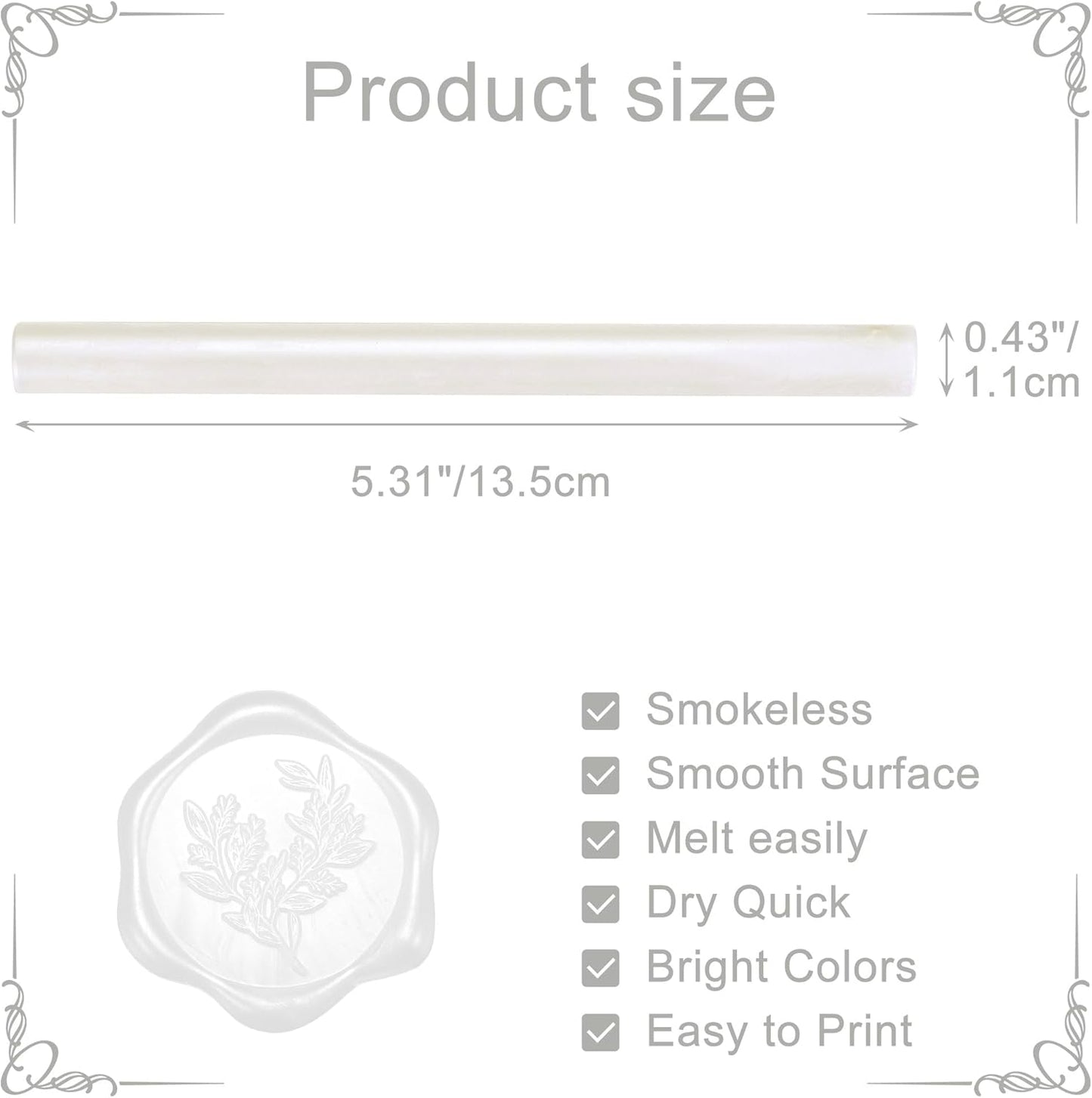 Yoption 15 Pieces Pearl White Glue Gun Sealing Wax Sticks for Wax Seal Stamp, Great for Wedding Invitations, Envelopes, Cards, Christmas Gift Ideas, Wine Packages