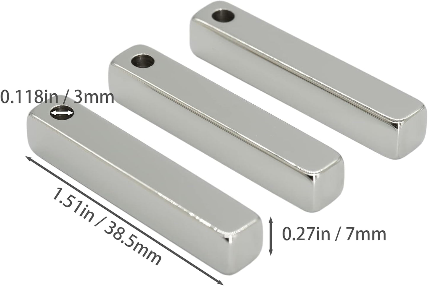 StayMax Rectangle Bar Engraving Blanks Stainless Steel Engraving Blank 10 Pack