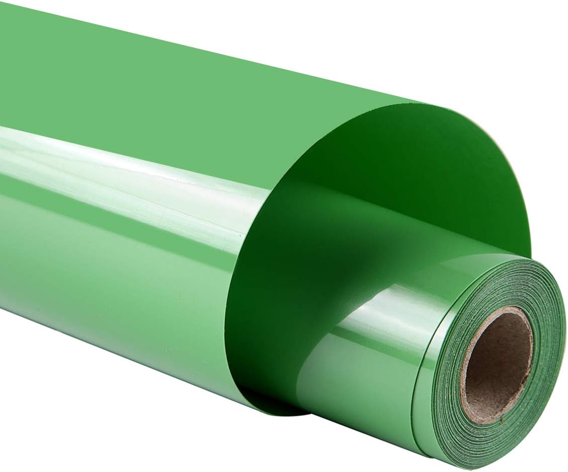 guangyintong Fruit Green Heat Transfer Vinyl HTV Rolls, 12" x 8ft Fruit Green Iron on Vinyl for T-Shirts Glossy Surface HTV Vinyl for All Cutter Machines Easy to Cut & Weed for Heat Vinyl Design