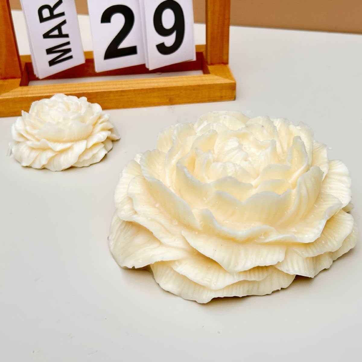 6.7 Inch Peony Silicone Mold, Large Size Flower Candle Mold, Soap Soy Wax DIY Handcraft Accessory, Epoxy Resin Mold for Party Home Wedding Decoration (Large)