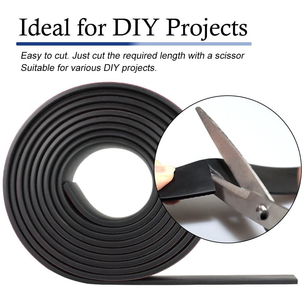 Neoprene Rubber Strips Self Adhesive Solid Rubber Sheets, Rolls & Strips for DIY Gaskets Crafts Pads Seals Warehouse Flooring Neoprene Sheet with Adhesive Backing (1" Wide x 1/8" Thick x 40' Long)
