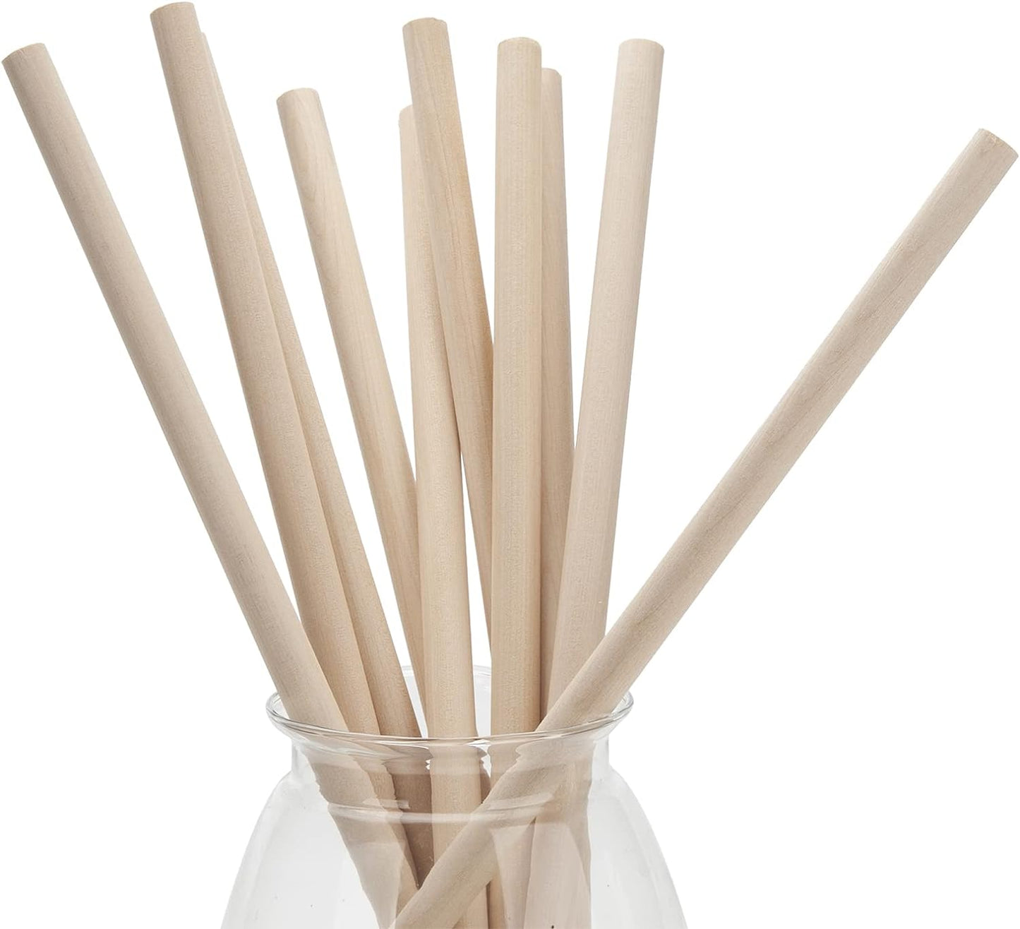 3/8 x 12 Wooden Dowels Wood Sticks for Crafts, 10 PCS Wood Dowel Rods, Round Macrame Dowels, Unfinished Hardwood Sticks for Crafting, Arts and DIYers, Tiered Cake Support and Wedding Ribbon Wands