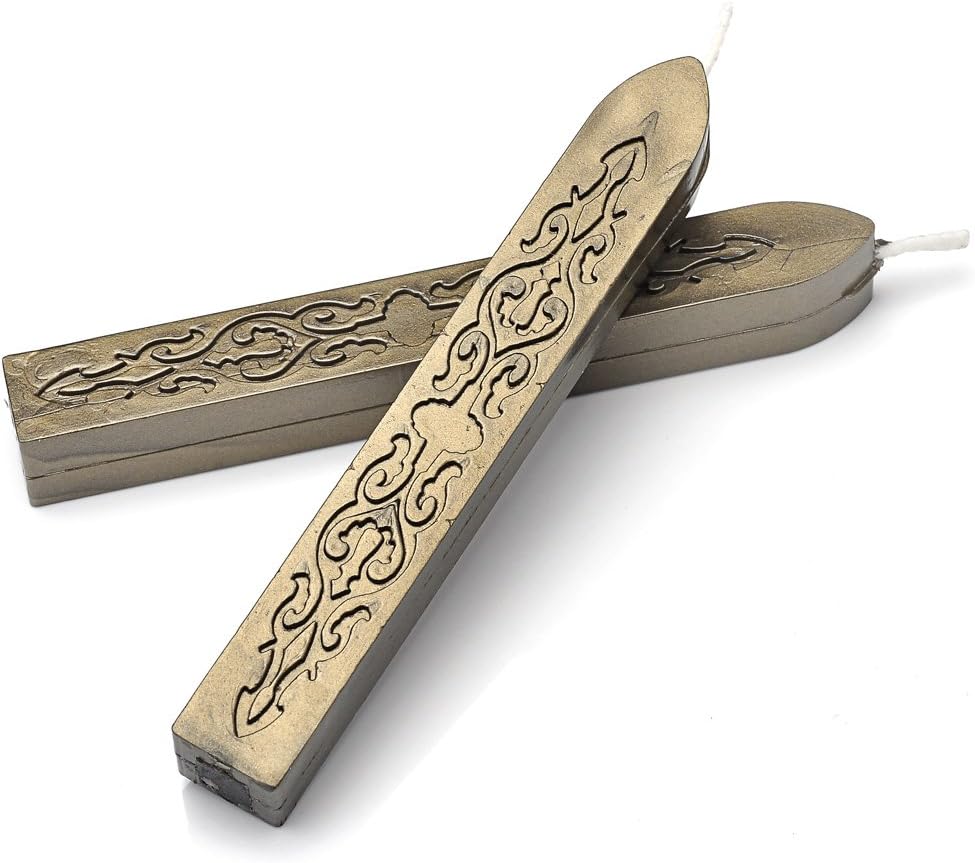 Yoption Sealing Wax Sticks with Wicks Antique Fire Manuscript Sealing Wax for Wax Seal Stamp (Bronze)