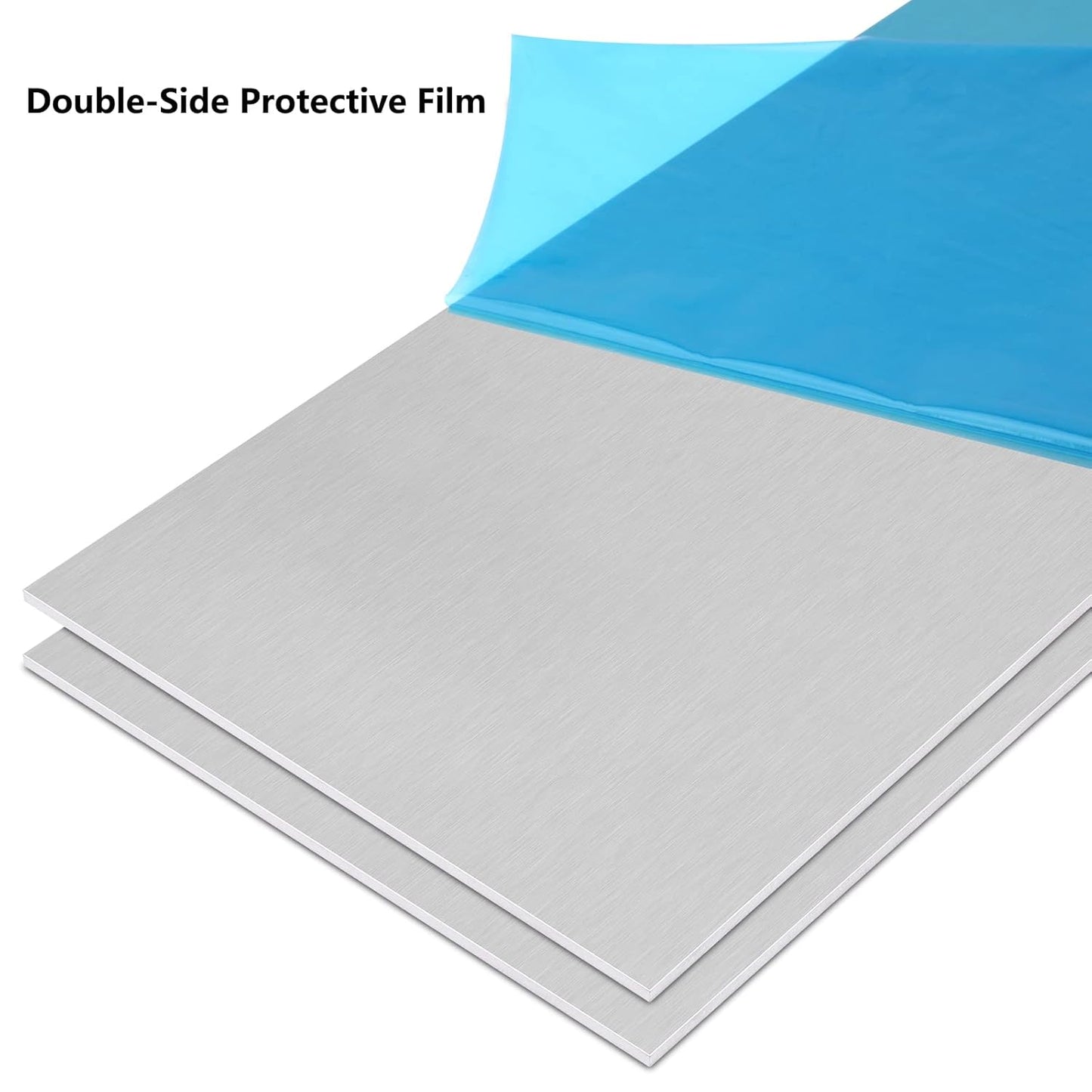 4Pack 5052 H32 Aluminum Sheet Metal 6 x 12 x 1/64 (0.02”) Inch Flat Plain Aluminum Plate Covered with Protective Film, Rectangle 0.5MM Aluminum Metal Plate for Crafting, Industrial
