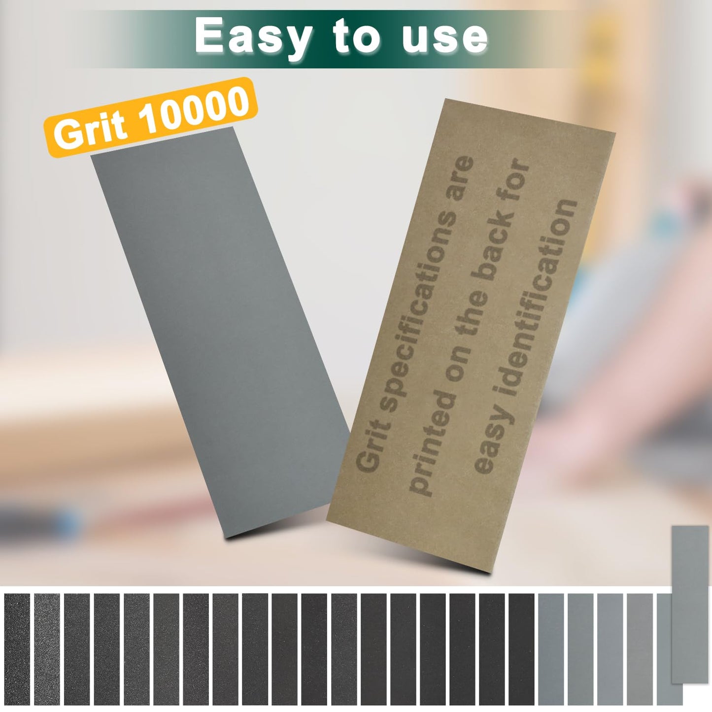 10PCS Sand Paper 10000 Grit Sandpaper Sheets, 9 x 3.6 Inch Wet Dry Sandpaper Sheets, Sand Paper for Metal, Wood Furniture, Automotive and Crafts