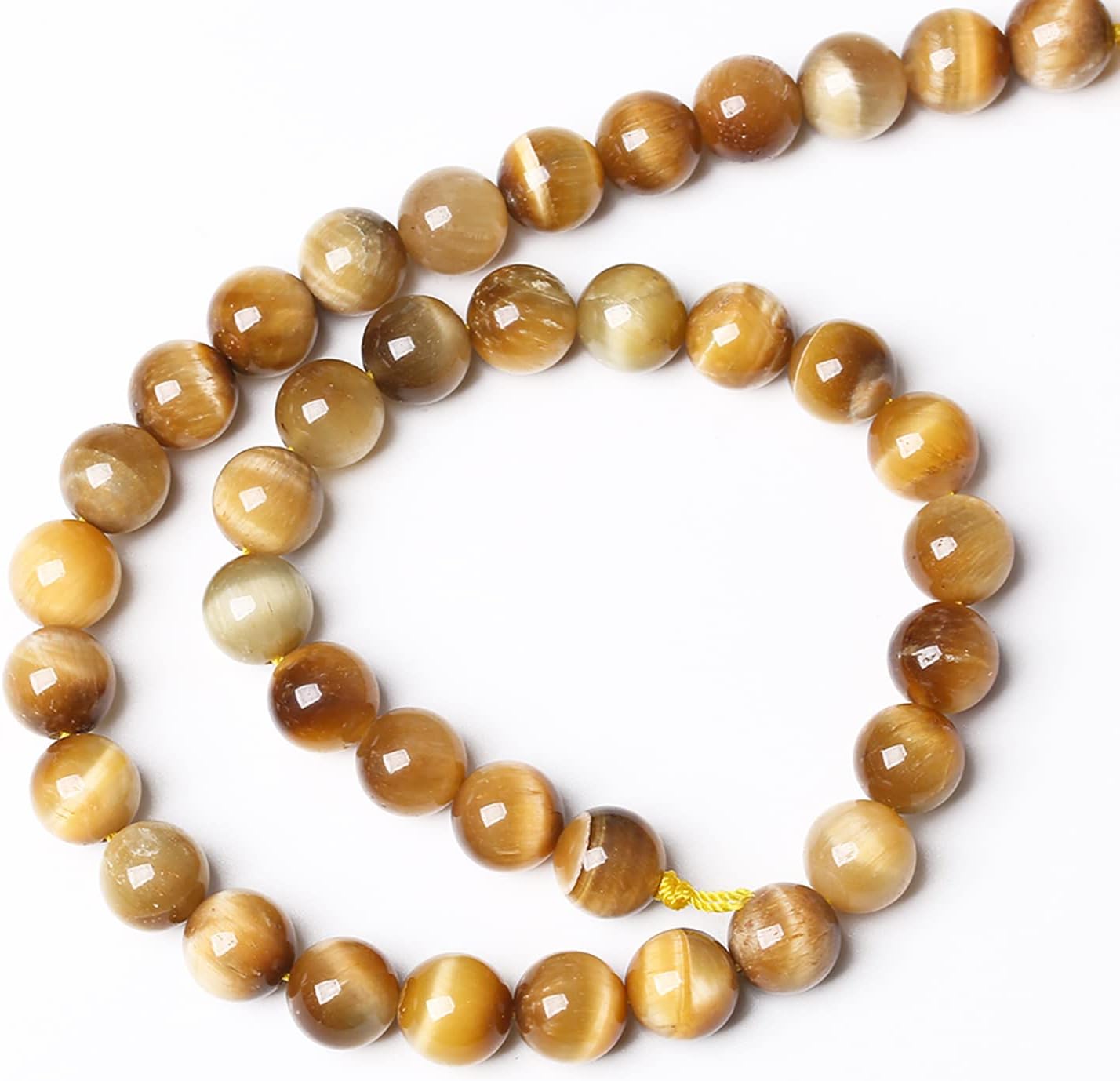90PCS 8mm AAA Natural Tiger Eye Stone Beads Gemstone Round Spacer Loose Beads for Jewelry Making DIY Bracelet,Necklace, Earrings 2 Strand 32"