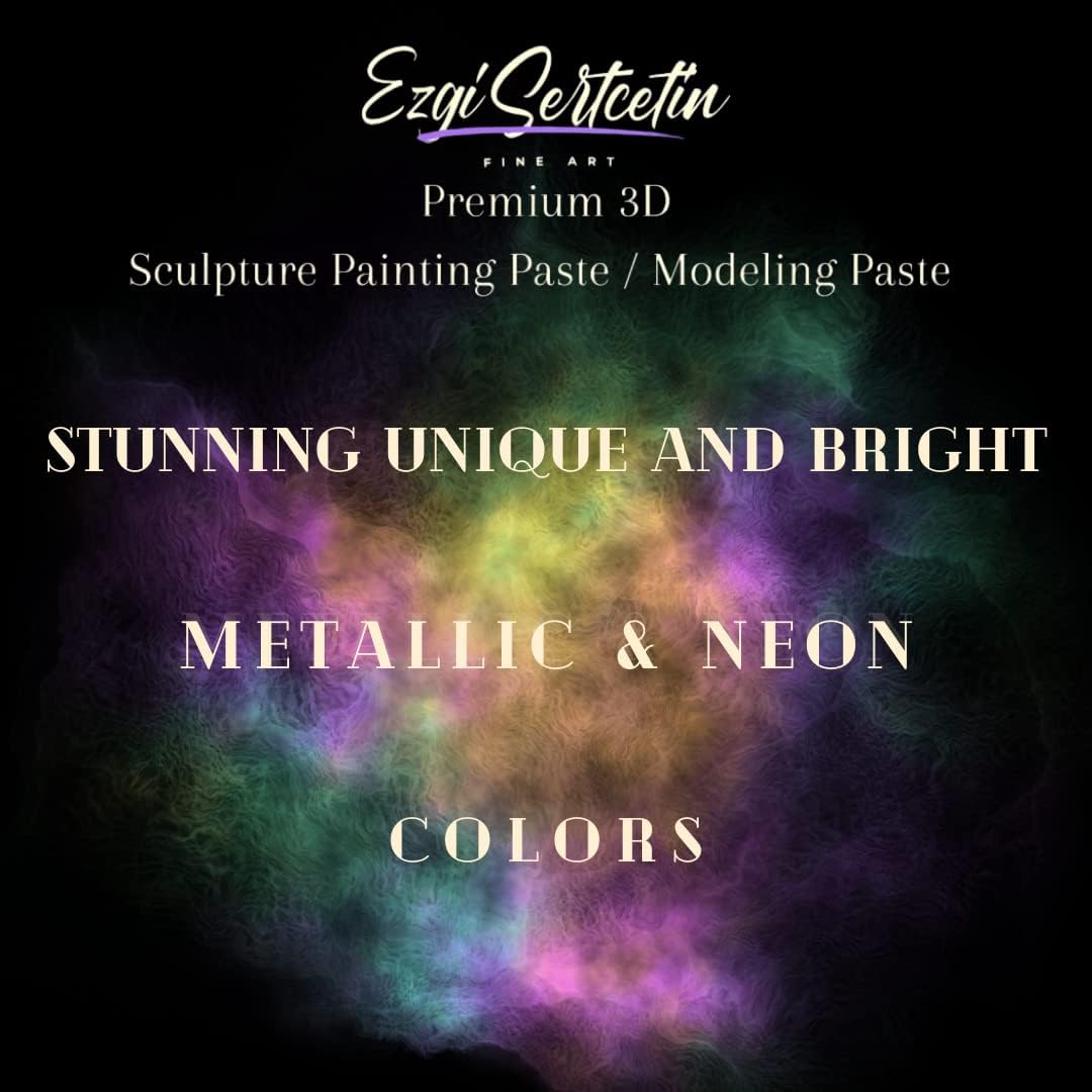 3D Sculpture Painting Paste|Texture Paste|Decorative Plaster|Ready to Use|Unique Colors|Ideal for Artwork|Stencil|Flowers|Texture|Art Relief|New Formula| 6 oz (Metallic Turquoise)