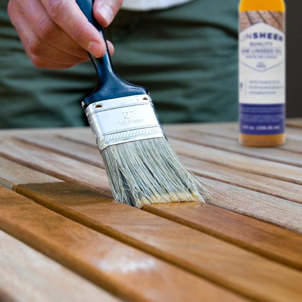 Raw Linseed Oil – Flaxseed Wood Treatment Conditioner to Rejuvenate, Restore and Condition Wood Patio Furniture, Decks to Kitchen Cutting Boards, 8 oz Bottle