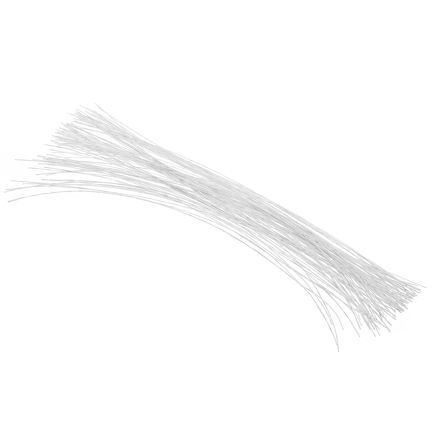 PATIKIL 28 Gauge 16" Floral Stem Wire, 100 Pcs Paper Wrapped Iron Artificial Flower Stem Accessories for DIY Bouquet Stem and Craft Decoration, White