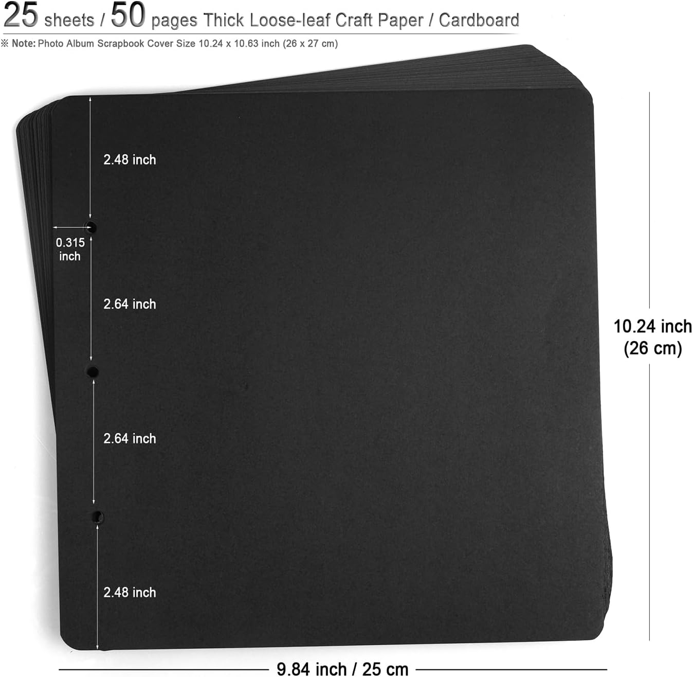 Photo Album DIY Scrapbook (10x10 inch 50 Pages Double Sided), Vintage Leather Cover Three-Ring Binder Family Picture Booth with 9 Color 408pcs Self Adhesive Photos Corners for Memory Keep, Tree