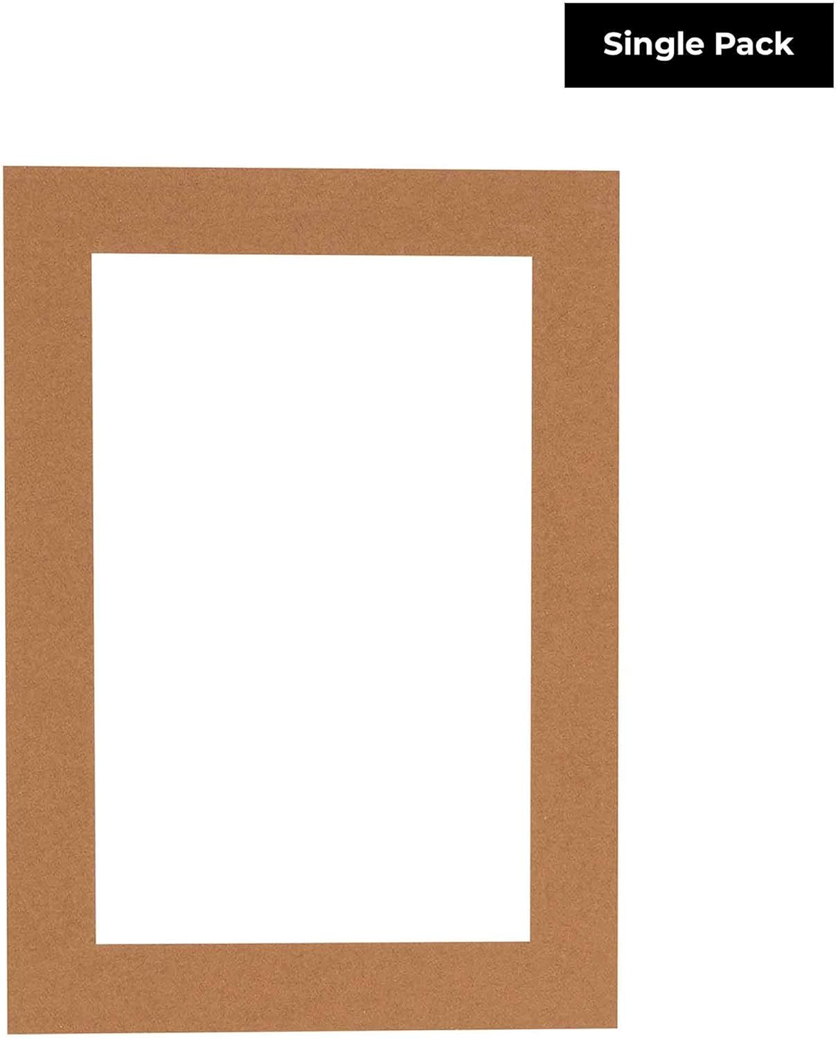 8.5x11 Mat Bevel Cut for 7x9 Photos - Acid Free Aged Oak Brown Precut Matboard With Backing Board and Crystal Clear, Self Seal Photo Mat Bag - For Pictures, Photos, Framing - 4-ply Thickness