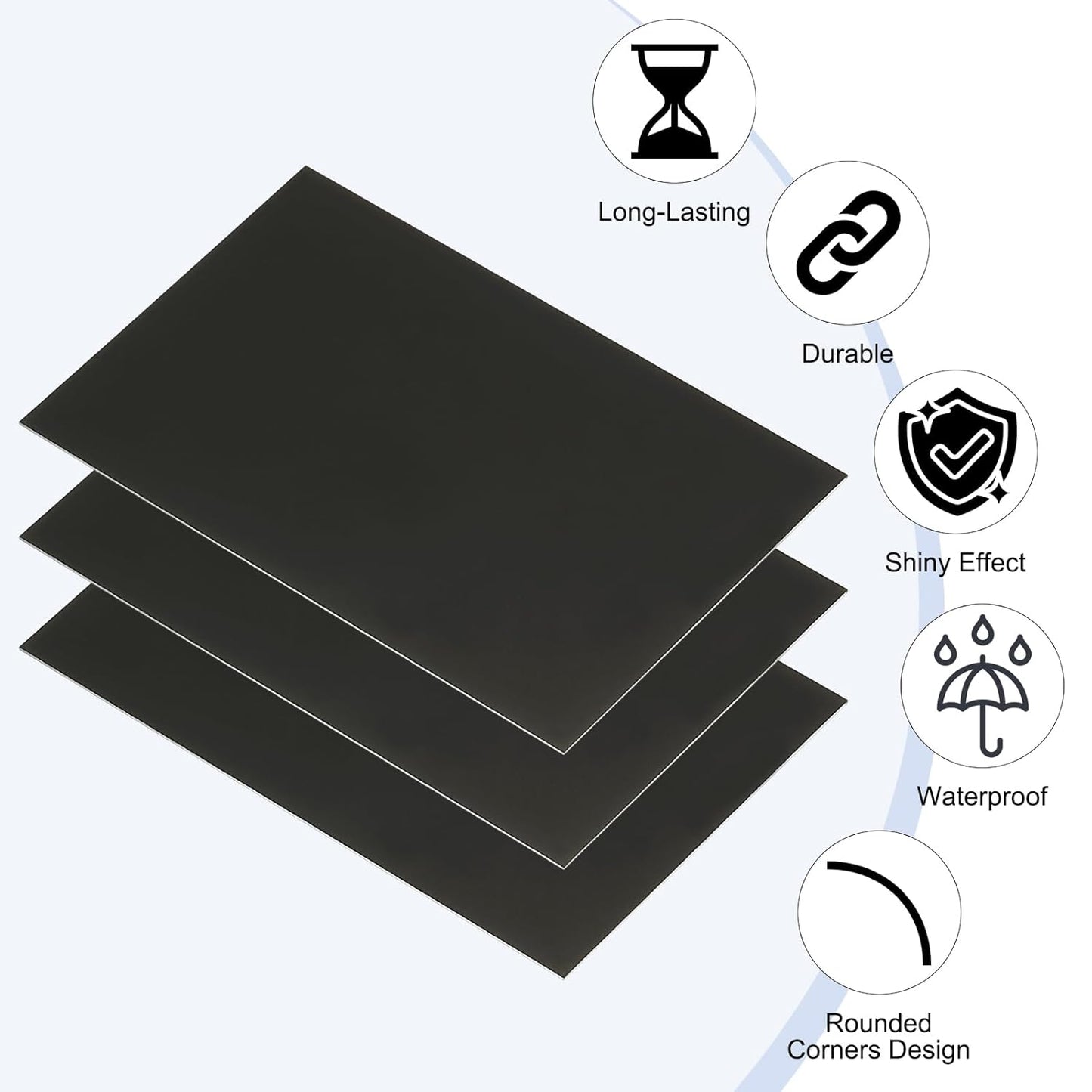 PATIKIL 2.1x3.3 Inch Anodized Aluminum Sheet Metal, 20Pcs Laser Plates Engraving Blanks 0.5MM Thin Rectangle for Crafting DIY House Laser Engraving, Black