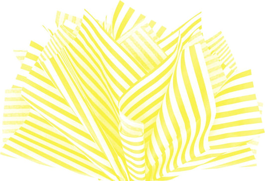 Flexicore Packaging Yellow Pin Stripe Print Gift Wrap Tissue Paper Size: 15 Inch X 20 Inch | Count: 10 Sheets | Color: Yellow Pin Stripe