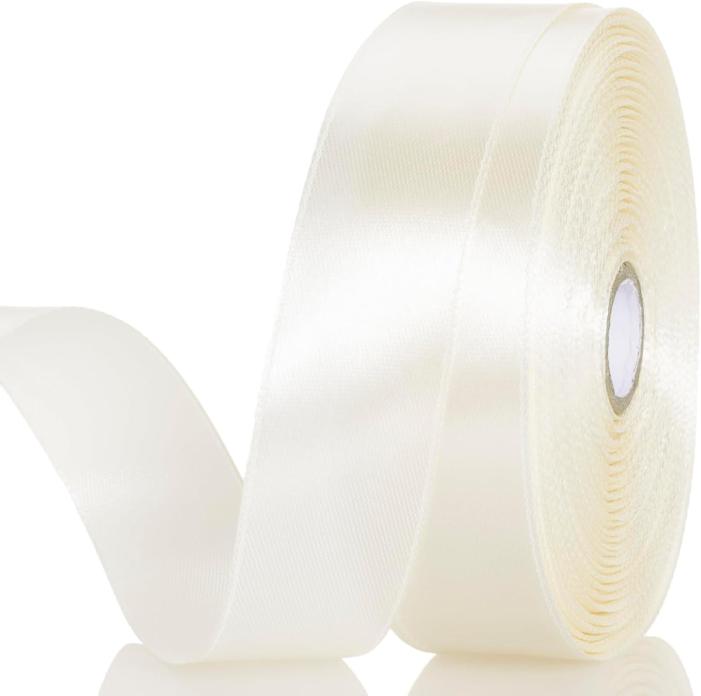 1 Inch Ivory Solid Satin Ribbon, 50 Yards Craft Fabric Ribbon for Gift Wrapping Floral Bouquets Wedding Party Decoration