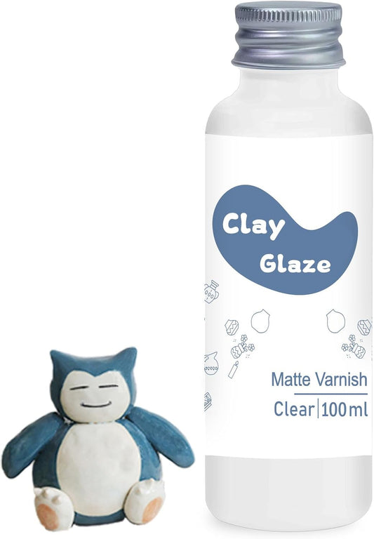 100ml Air Dry Clay Glaze, Clay Varnish for Air Drying Clay, Clear Acrylic Varnish for Craft Pottery Waterproof & Matte Finish