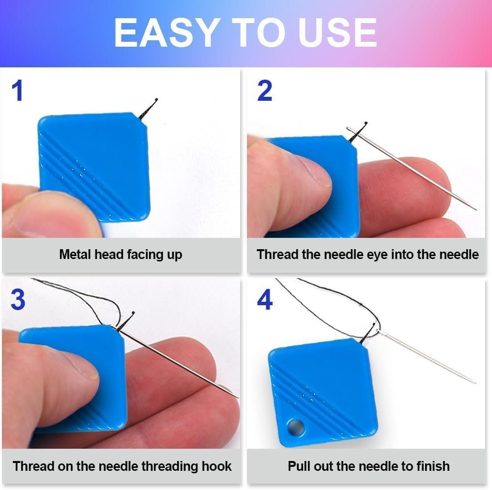 Automatic Needle Threaders for Hand Sewing, 2025 Upgrade Embroidery Floss, Sewing Machine Needle Threader, Sewing Supplies Tool, Fits All Needle Sizes (20, Color)