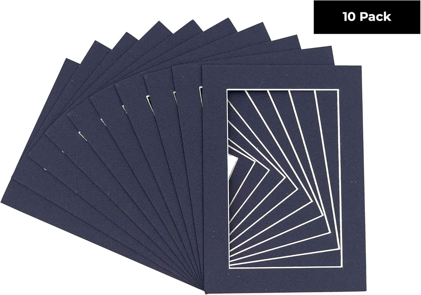 11x14 Mat for 8.5x11 Photo - Precut Navy Picture Matboard for Frames Measuring 11 x 14 Inches - Bevel Cut Matte to Display Art Measuring 8.5 x 11 Inches - Acid Free Pack of TEN MATS