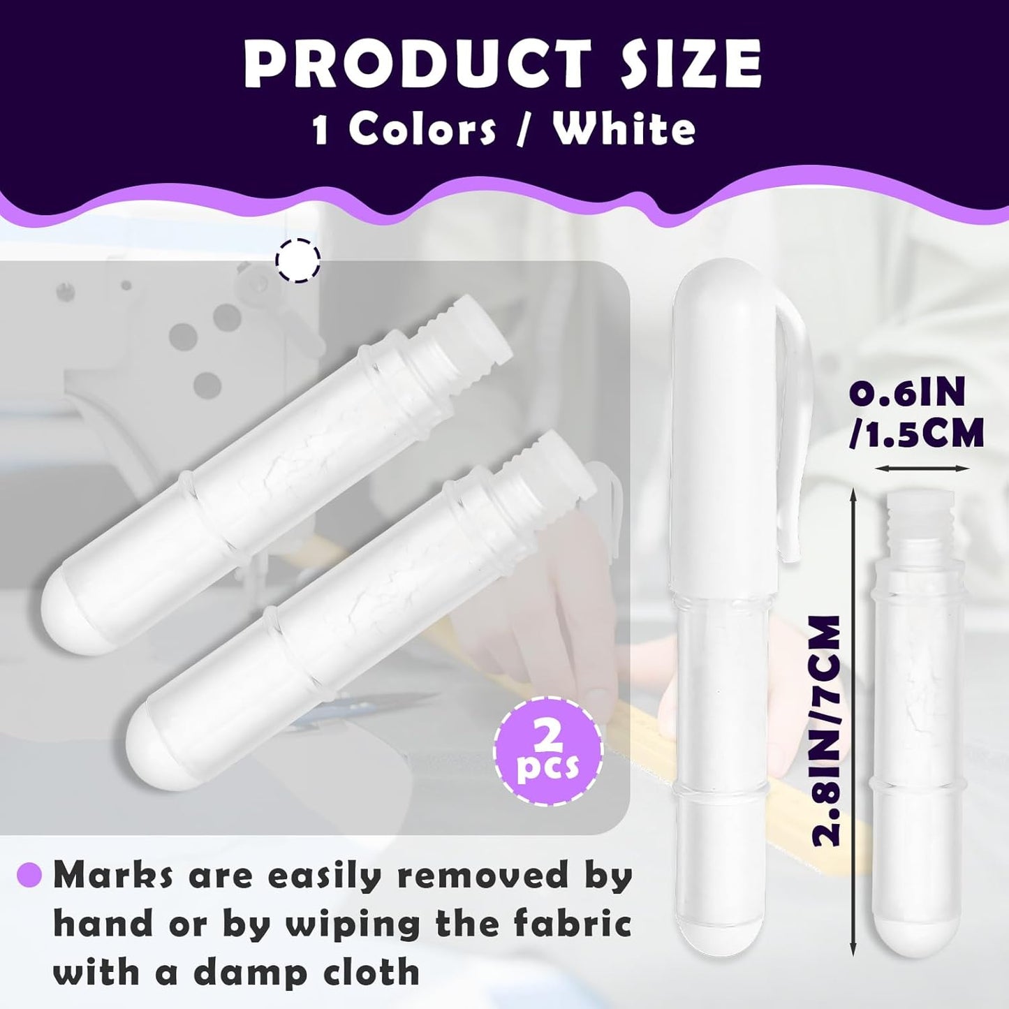2PCS Sewing Chalk Refill - White